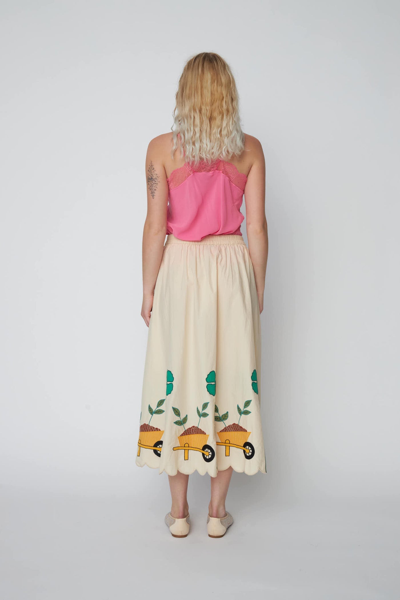 Embroidered Midi Skirt - Ivory