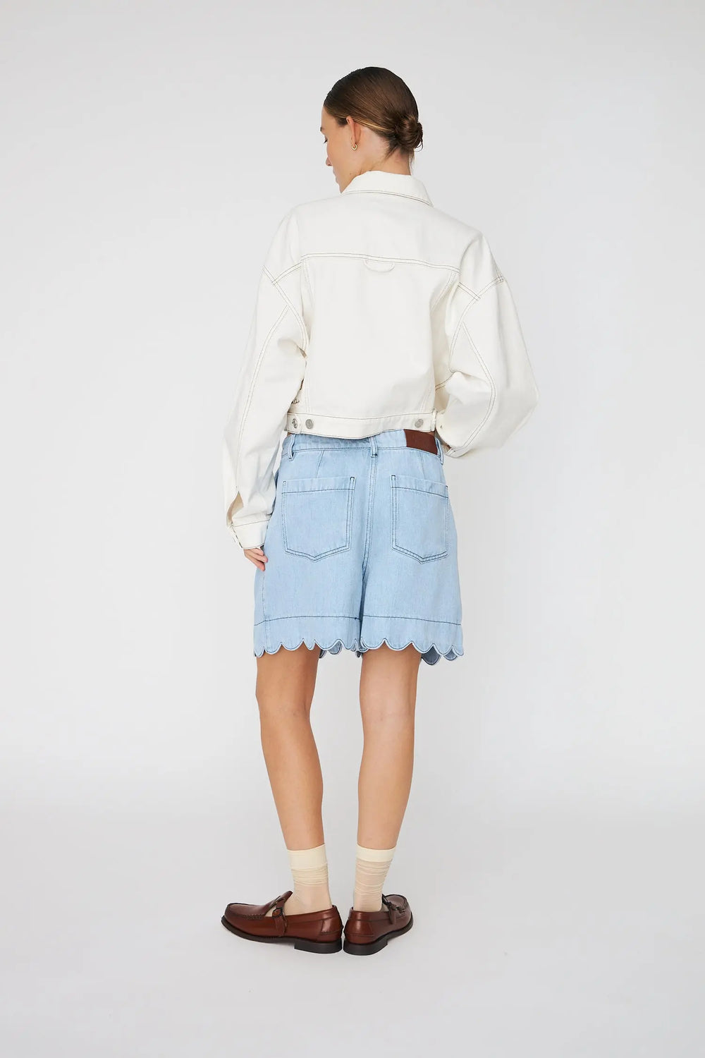 Soft Denim Shorts - Light Blue