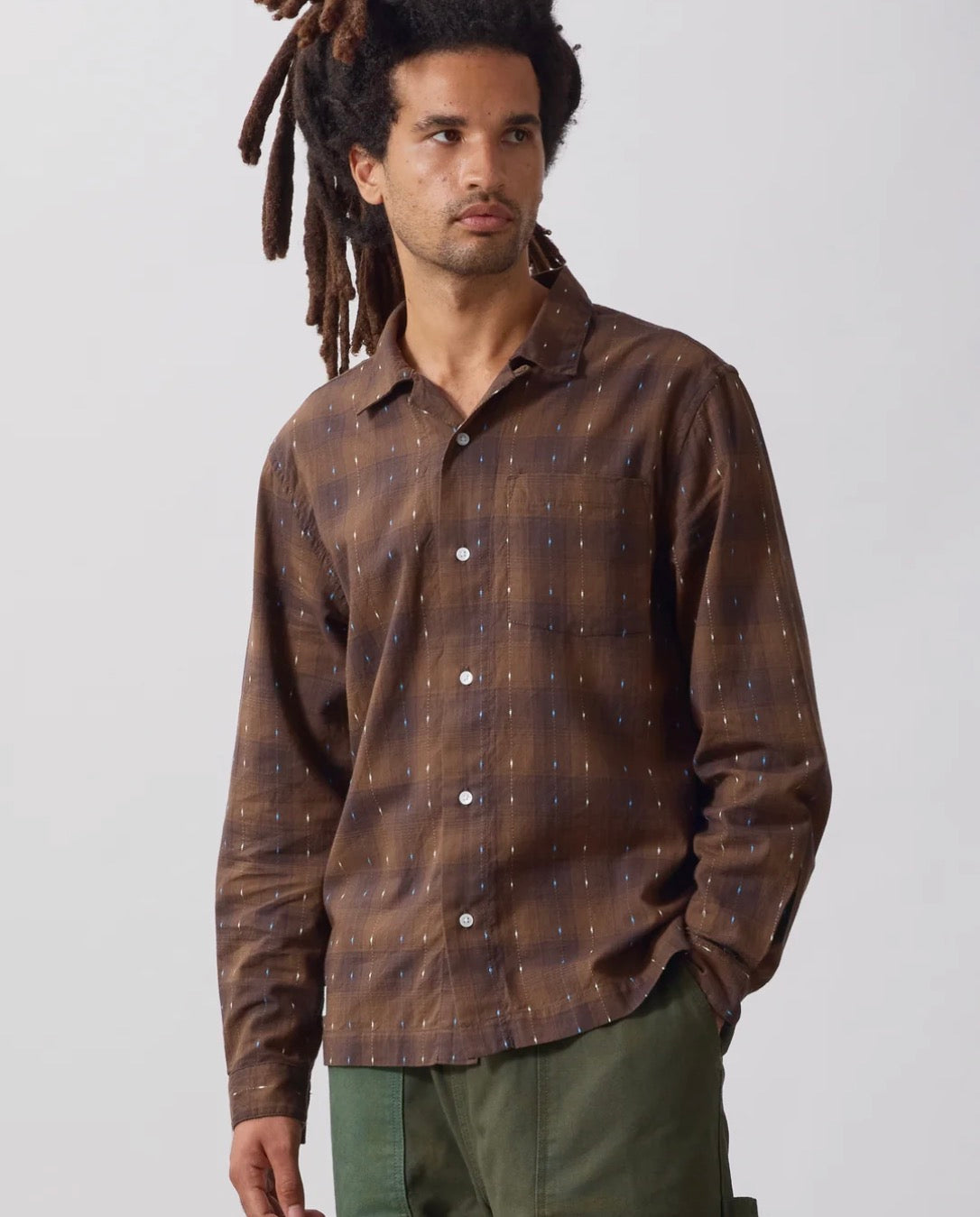 Drag Stitch Resort Shirt - Brown