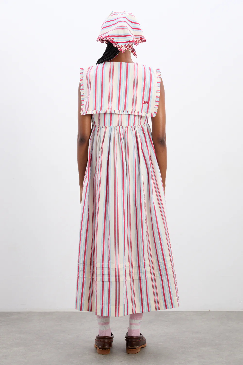 Josephine Midi Dress - Butter Cherry Stripe