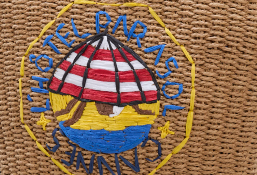 Straw Market Bag With L’Hotel Logo