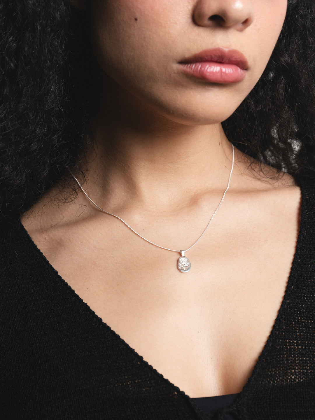 Rose Necklace - Stirling Silver