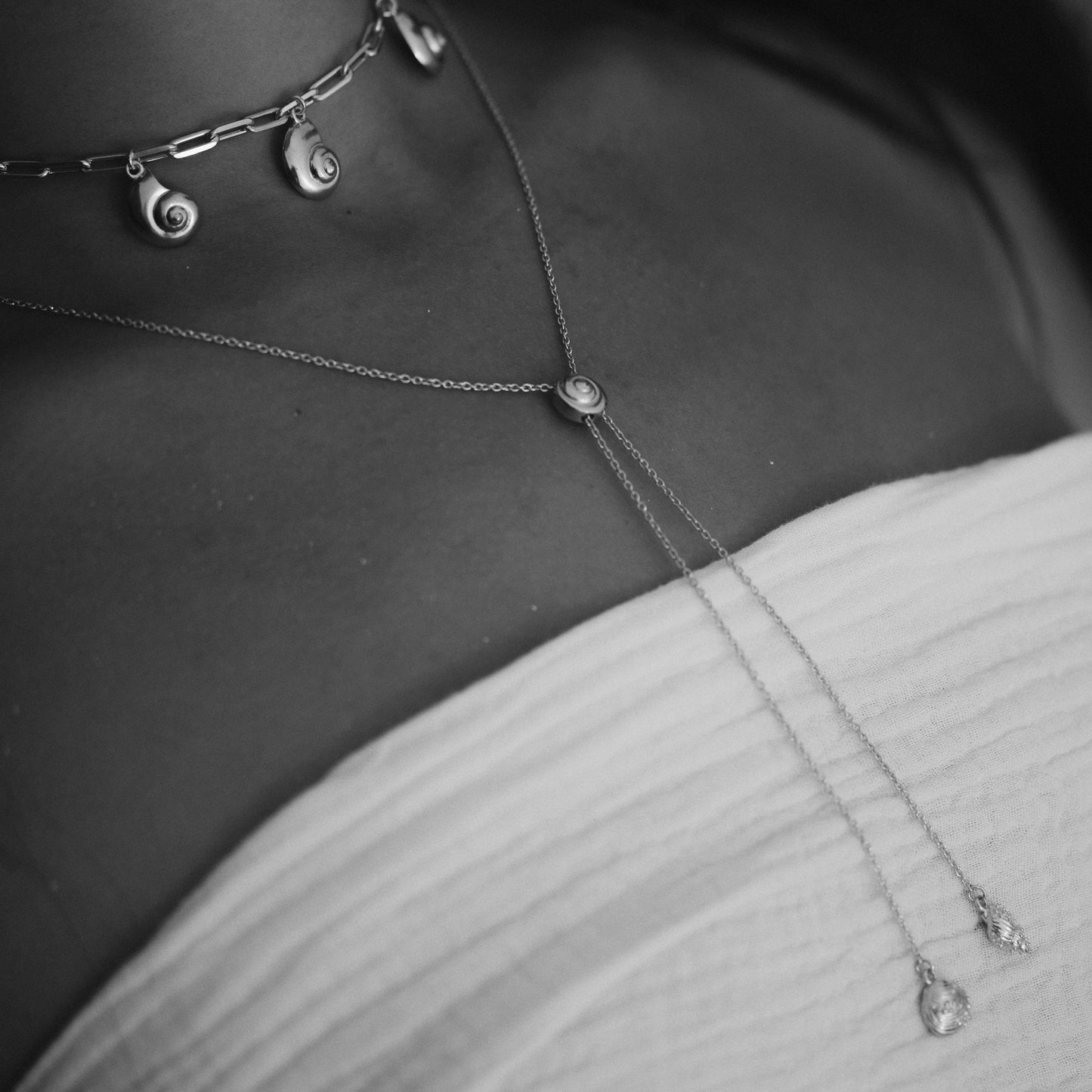Inanna Spiral Bolero Necklace - Silver