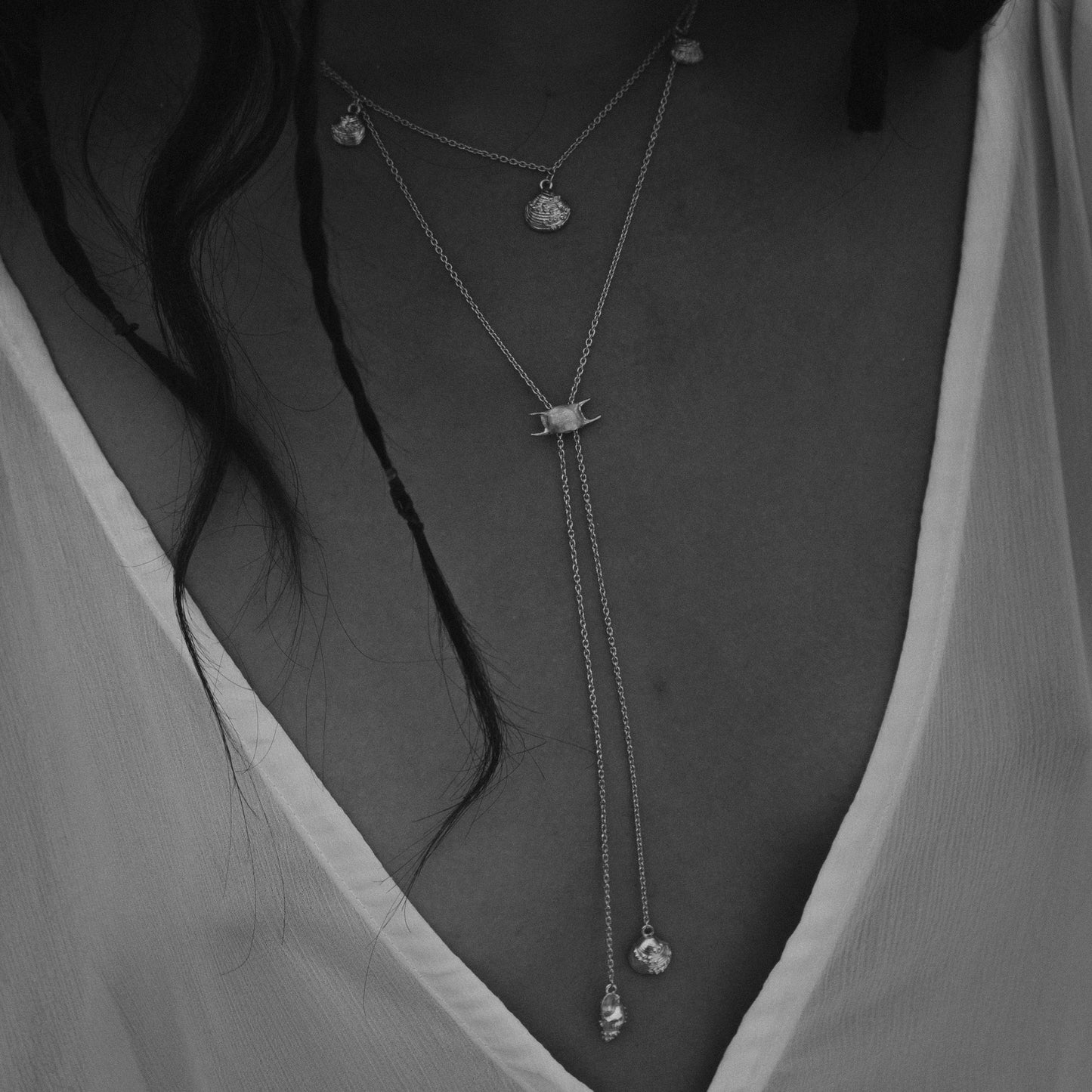 Inanna Spiral Bolero Necklace - Silver