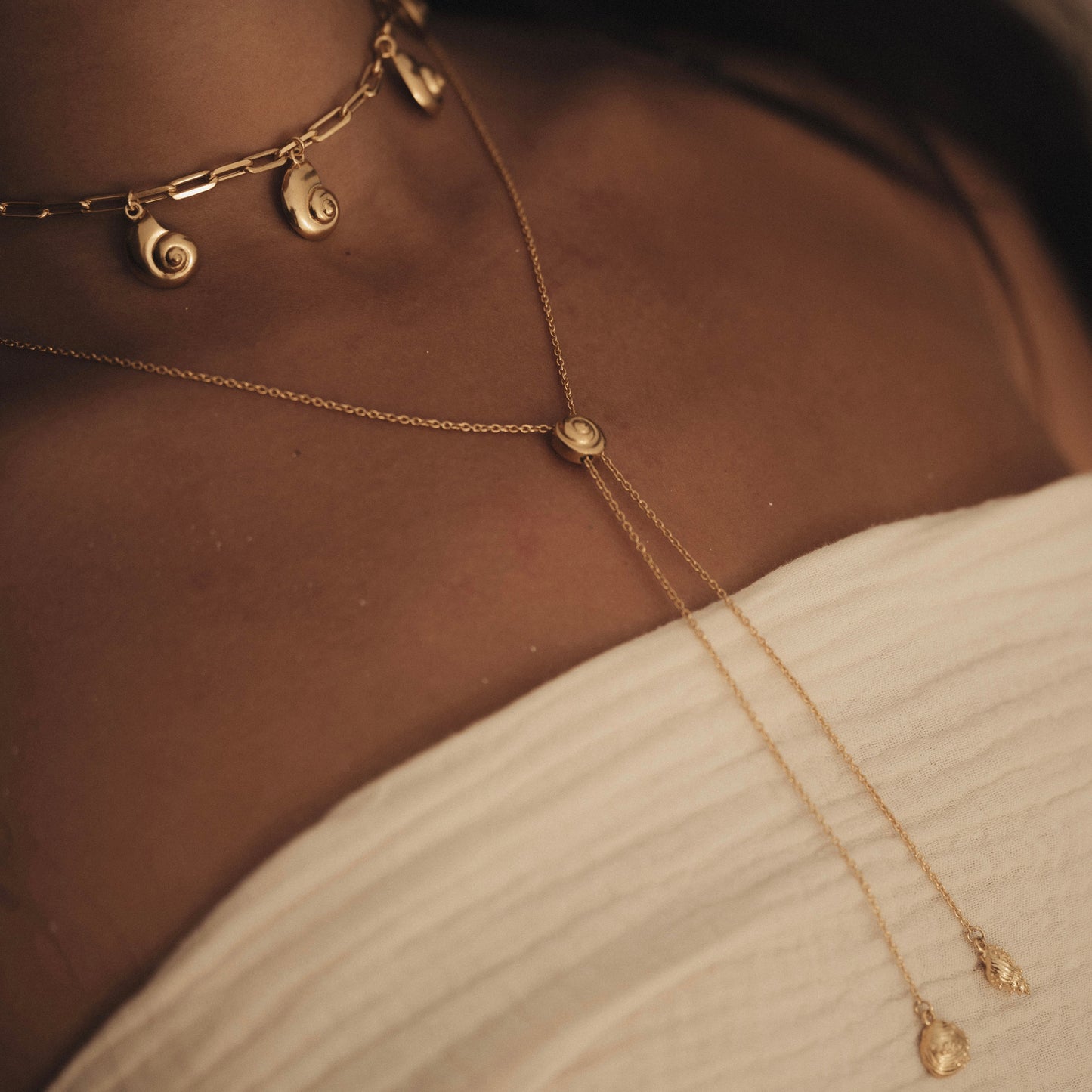 Inanna Spiral Bolero Necklace - Gold
