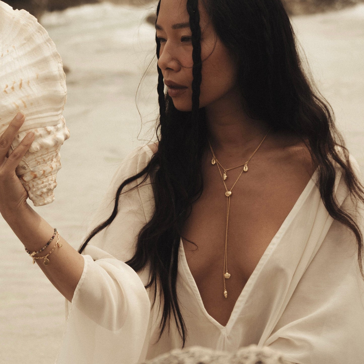 Inanna Spiral Bolero Necklace - Gold