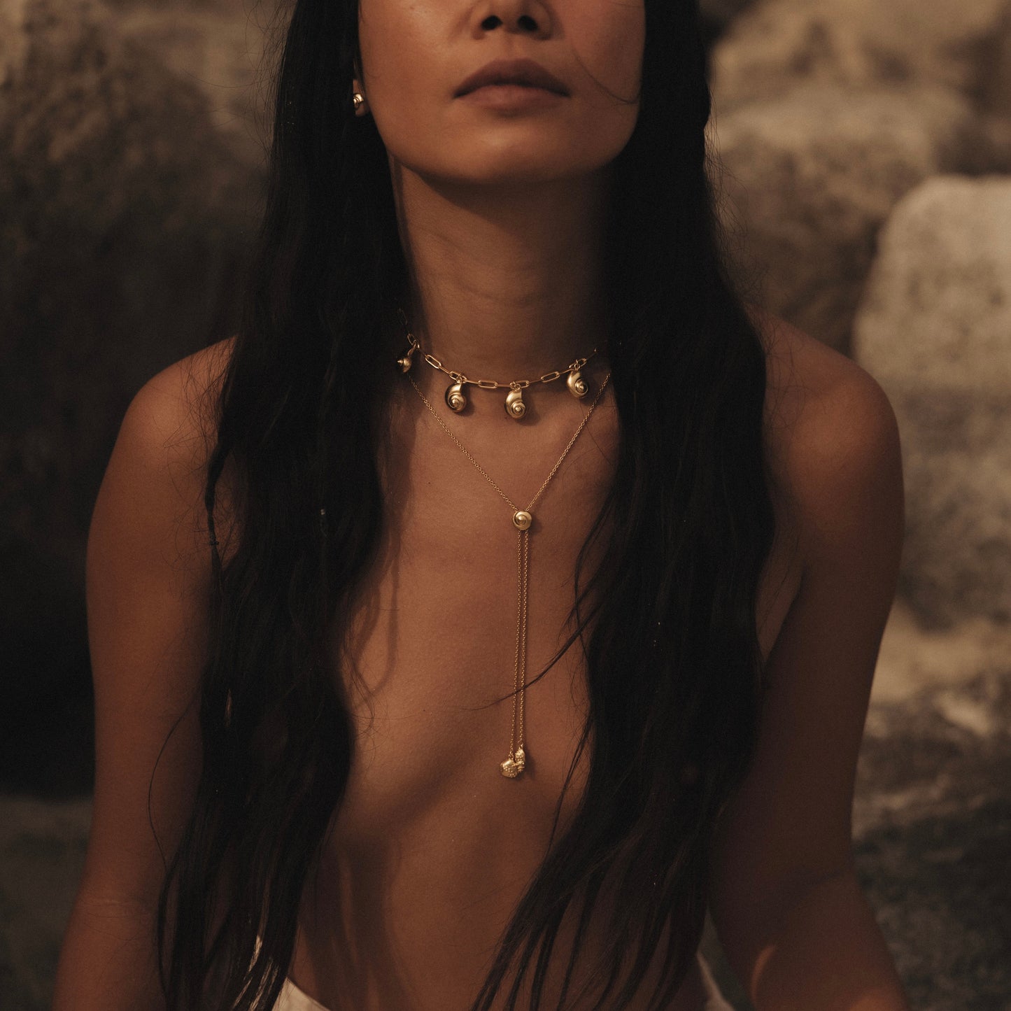 Inanna Spiral Bolero Necklace - Gold