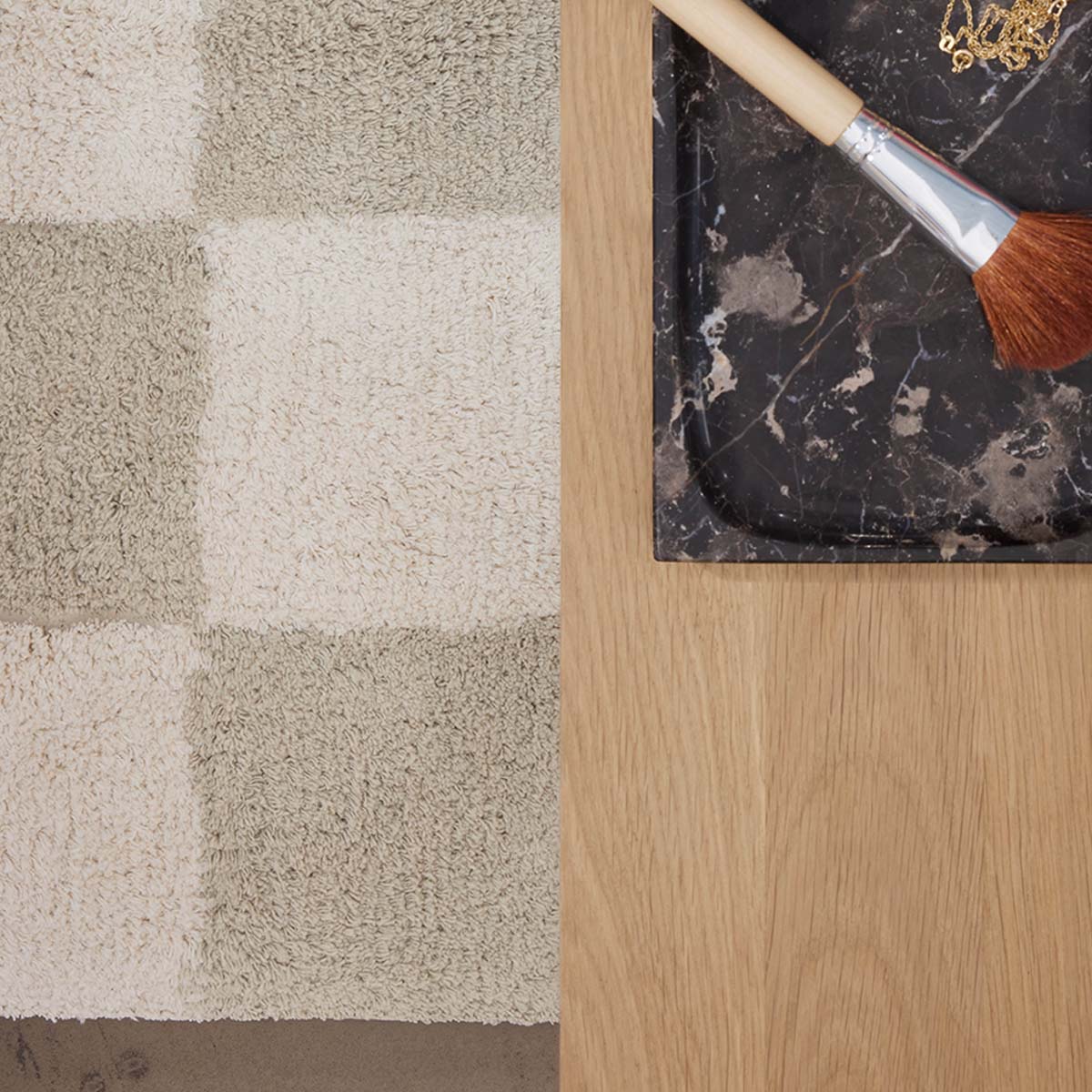 Oyoy Small Chess Rug: Clay