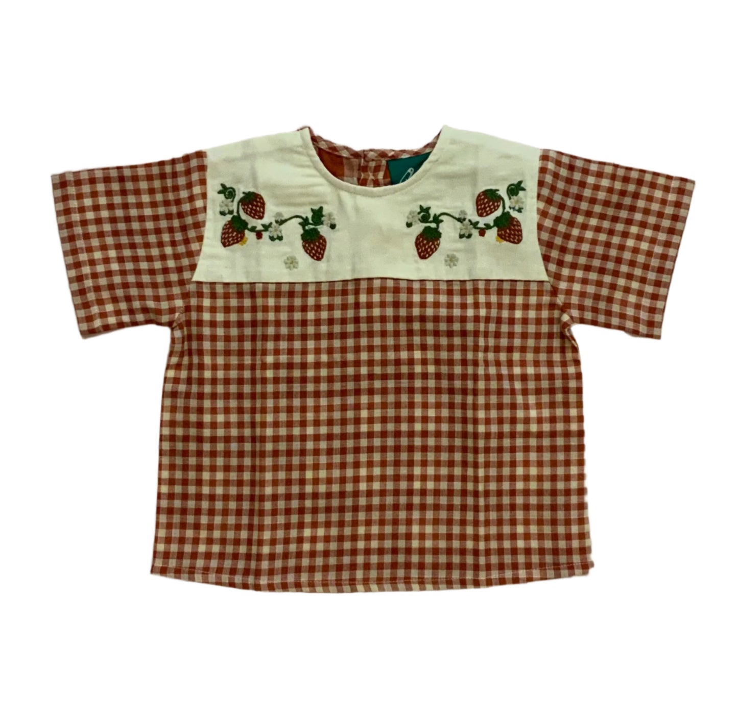 Red Check Short Sleeve Top