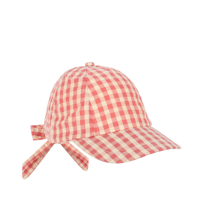 Kim Bow Cap - Pink Gingham