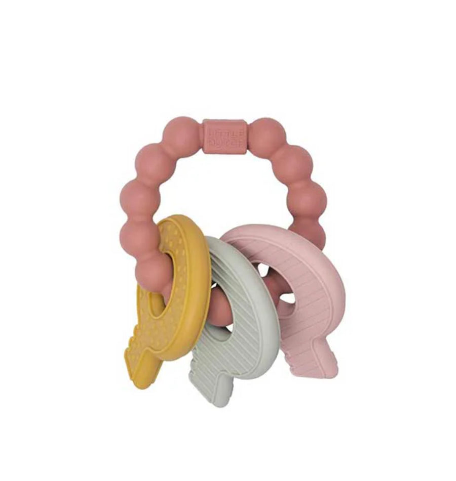 Silicone Teething Keychain Pink