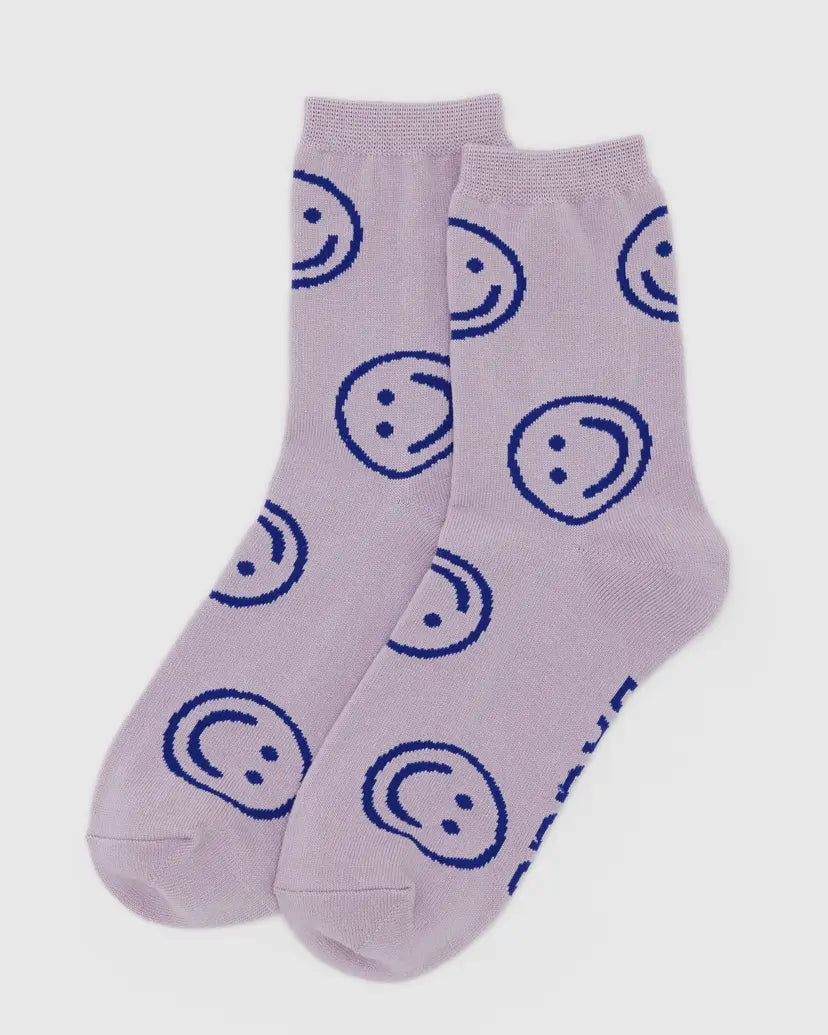 Crew Socks - Dusty Pink Happy