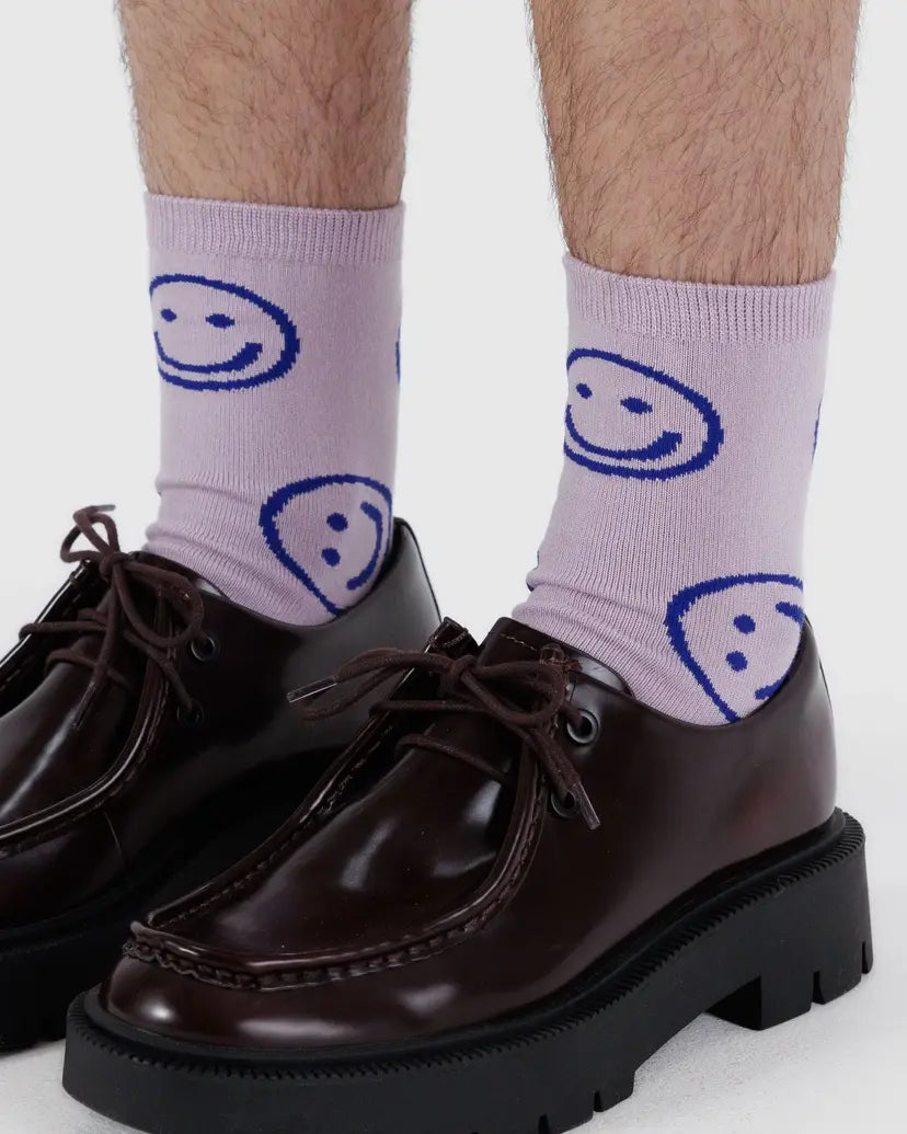 Crew Socks - Dusty Pink Happy