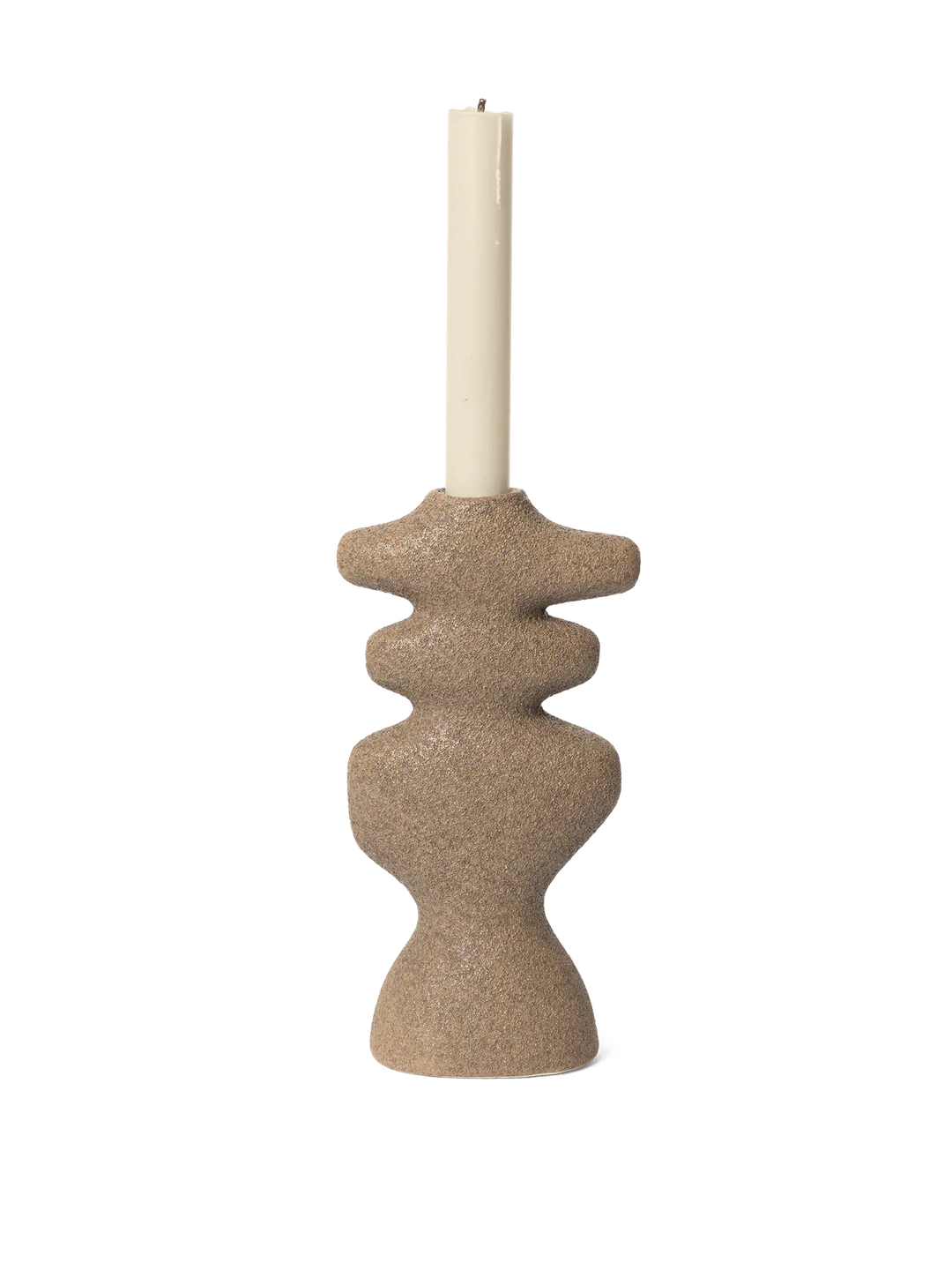 Ferm Living Yara Candle Holder Dark Sand