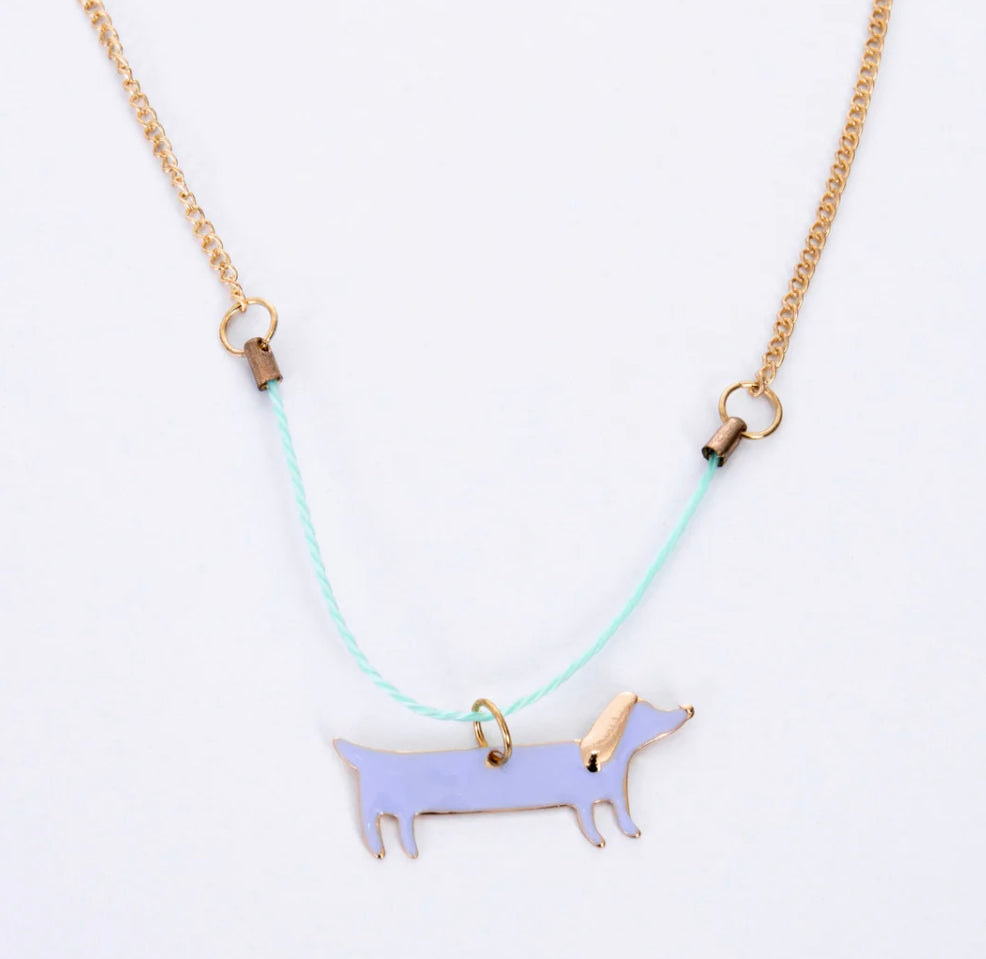 Enamel Sausage Dog Necklace