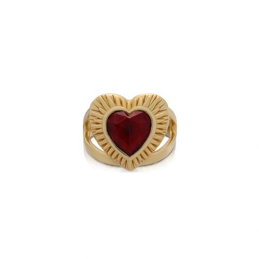 Electric Love Garnet Statement Ring