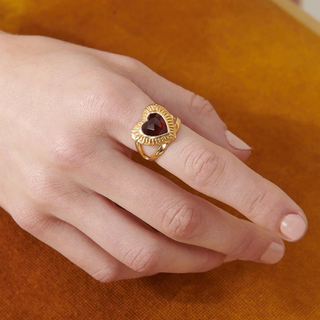 Electric Love Garnet Statement Ring