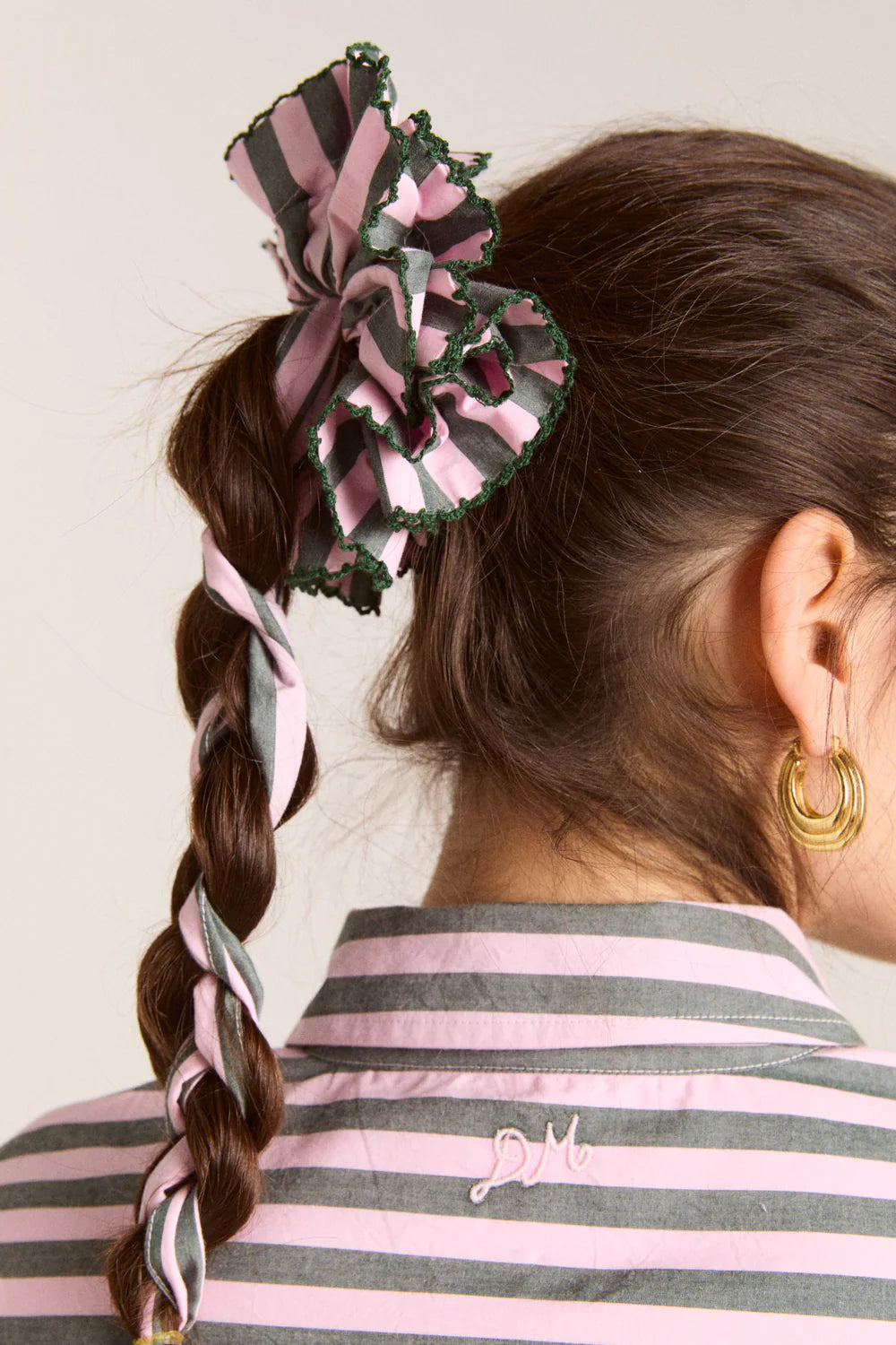 Garter Bun Wrap In Garden Tulle Stripe
