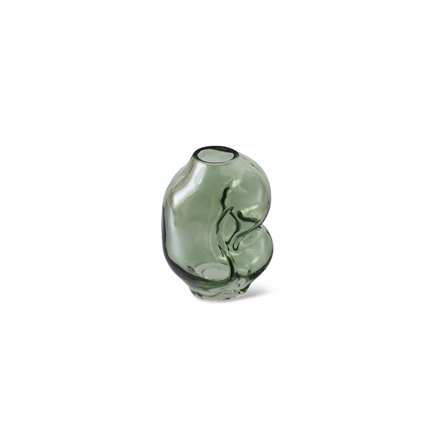 Gleam Olive Glass Vase - Small