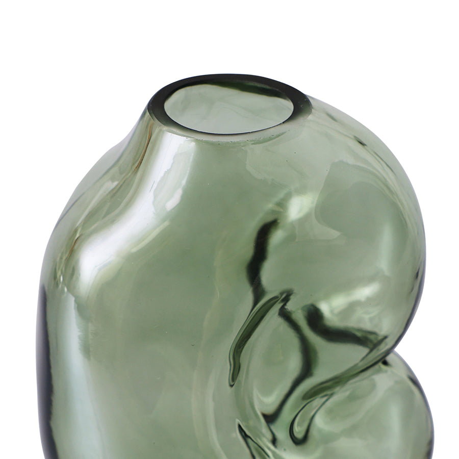 Gleam Olive Glass Vase - Small