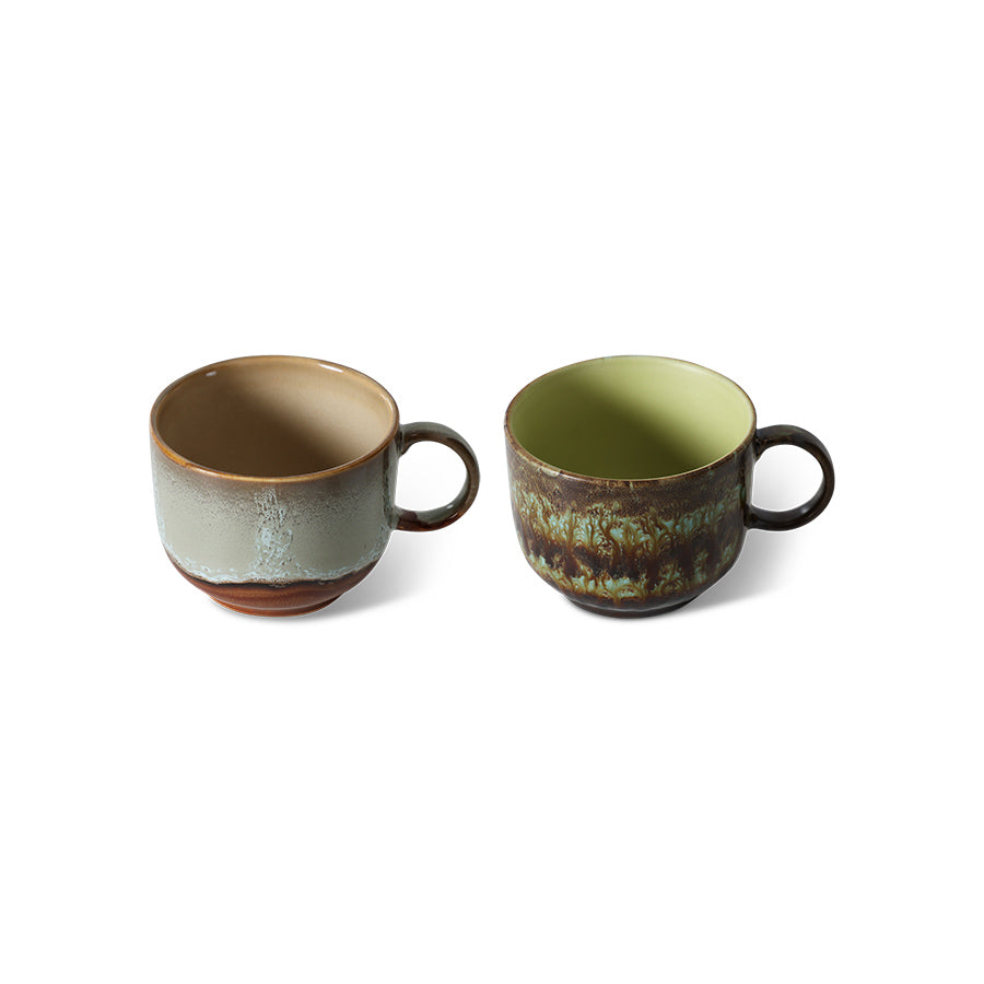 70’s Ceramics Set Of 2 Tea Cups - Odyssey