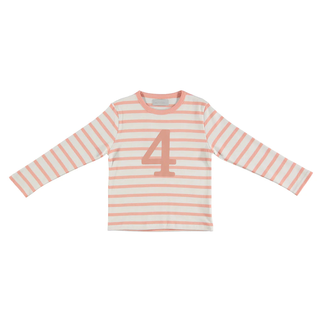Shrimp & White Stripe Number T-shirt