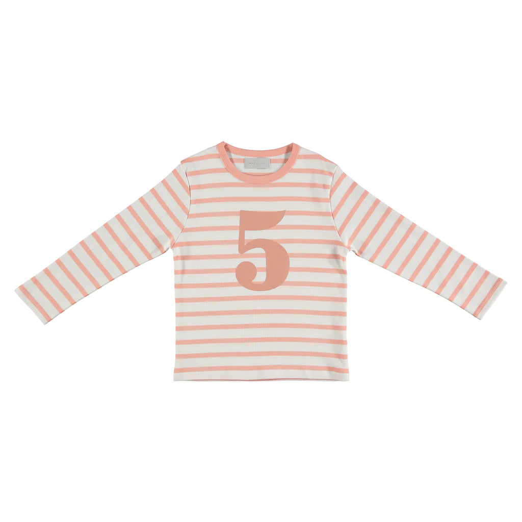 Shrimp & White Stripe Number T-shirt