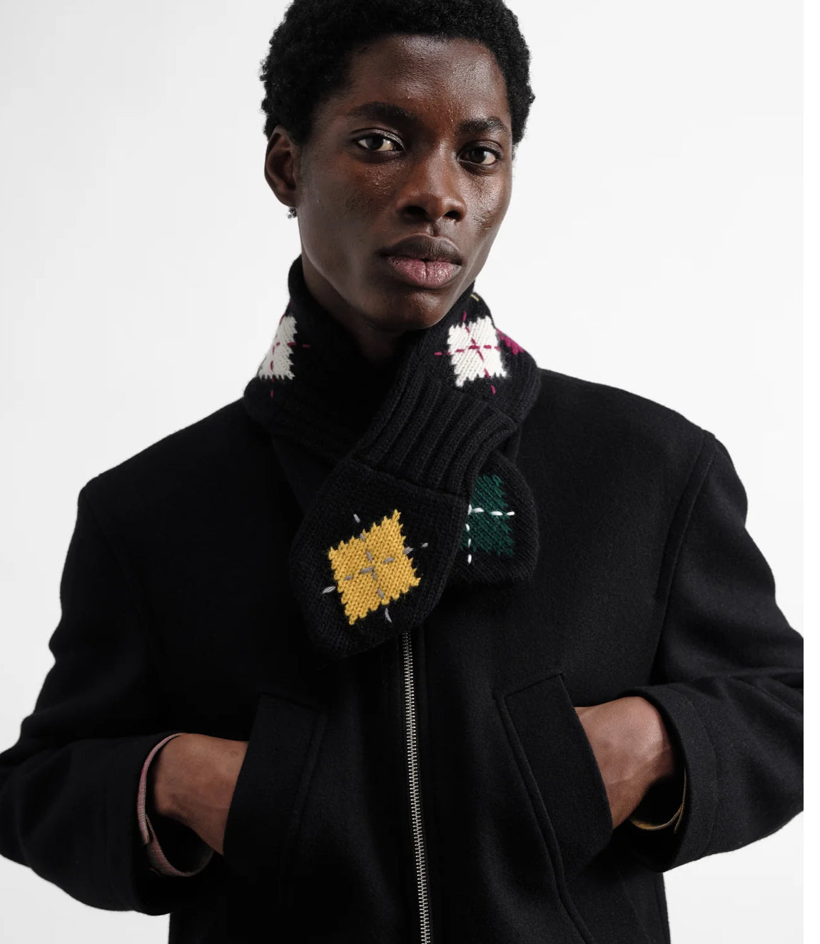 Slotted Scarf Unisex Black