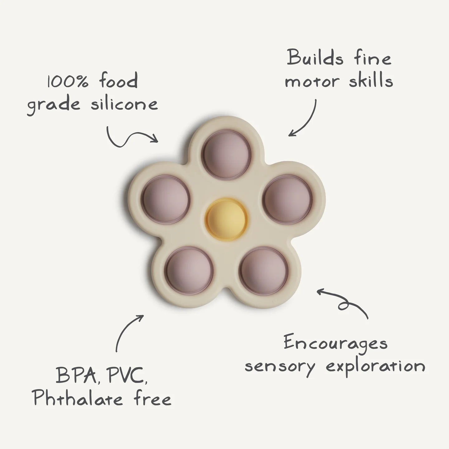 Mushie Lilac Flower Press Toy