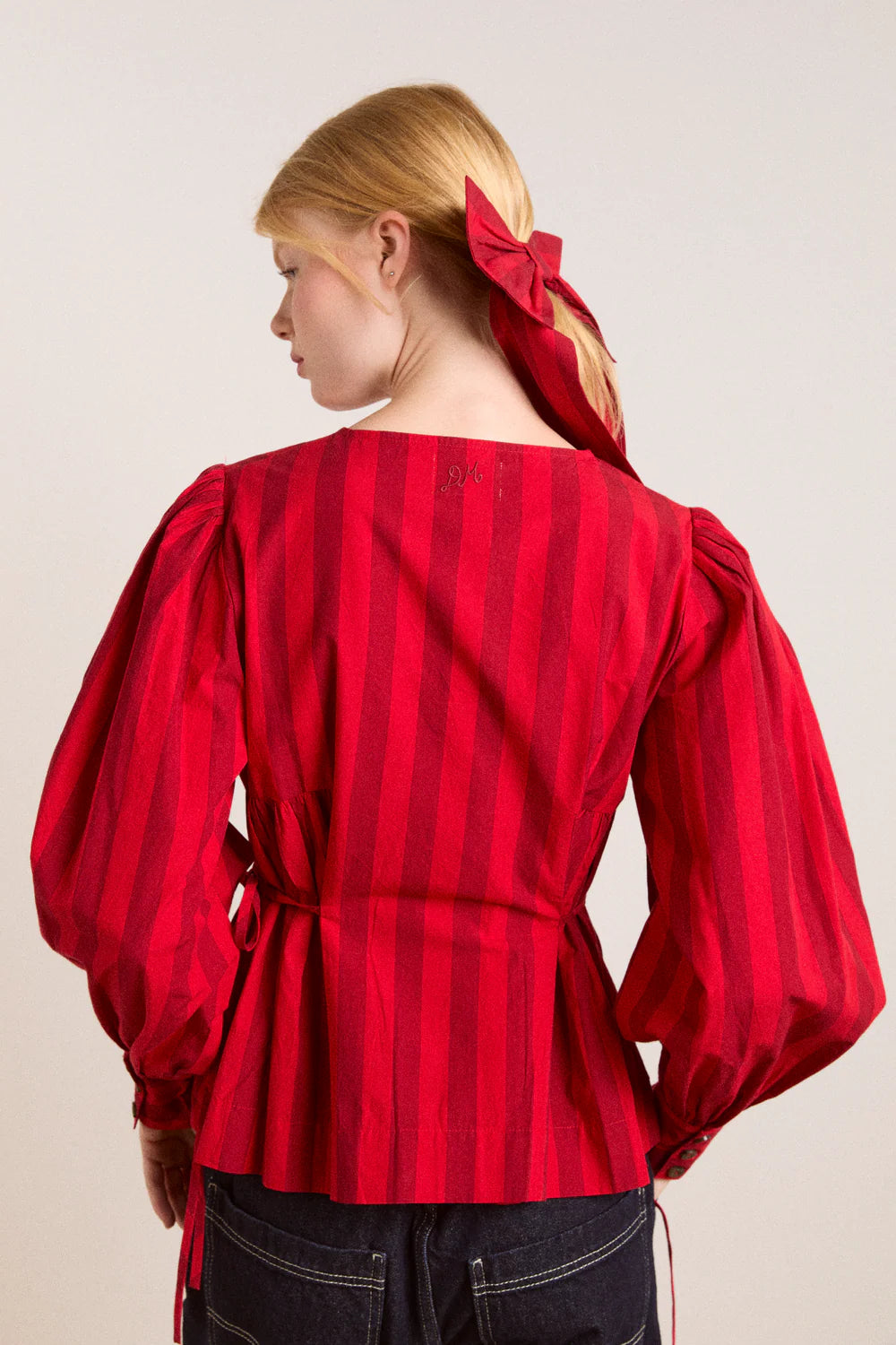 Charlize Blouse - Red Stripe