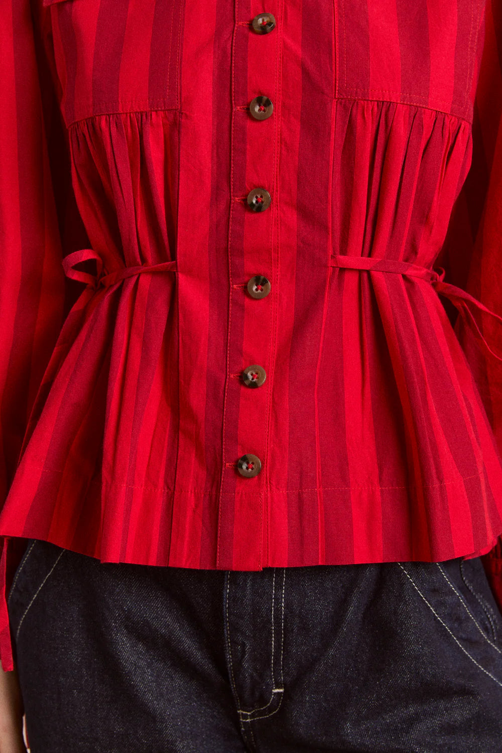 Charlize Blouse - Red Stripe
