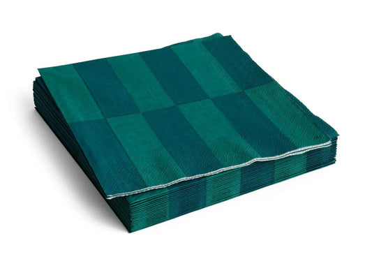 Pattern Napkin Set Of 20 - Green & Dark Green
