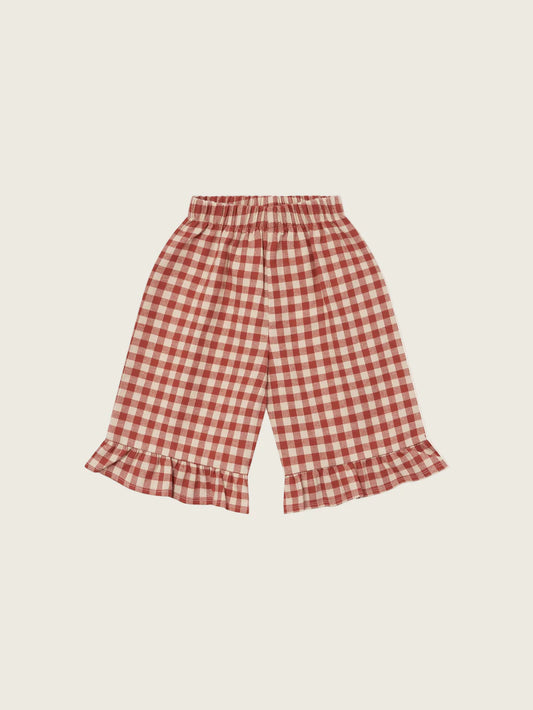 Paprika Gingham Frill Culottes