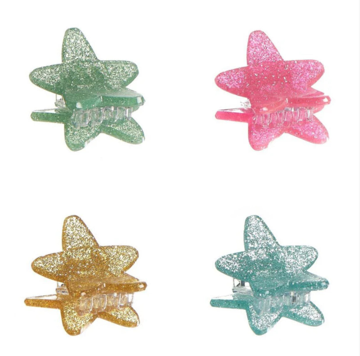 Jolly Glitter Star Claw Clips