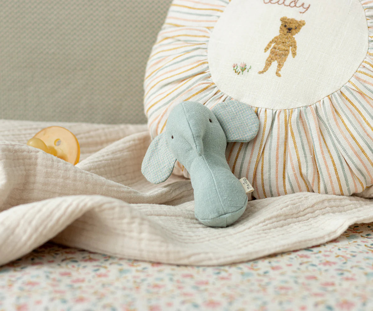 Lullaby Friends Elephant Rattle - Dusty Blue