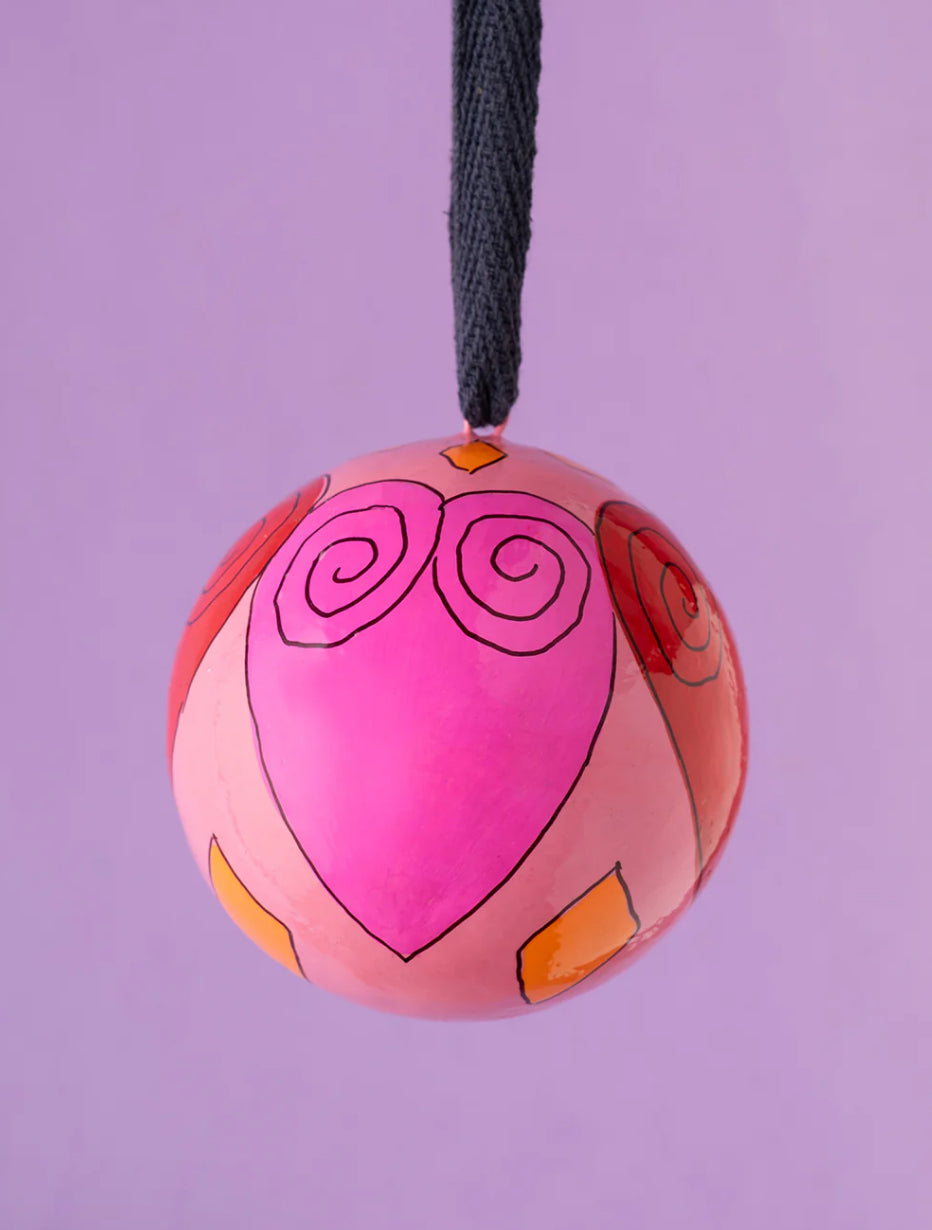 Pink & Yellow Hearts Bauble