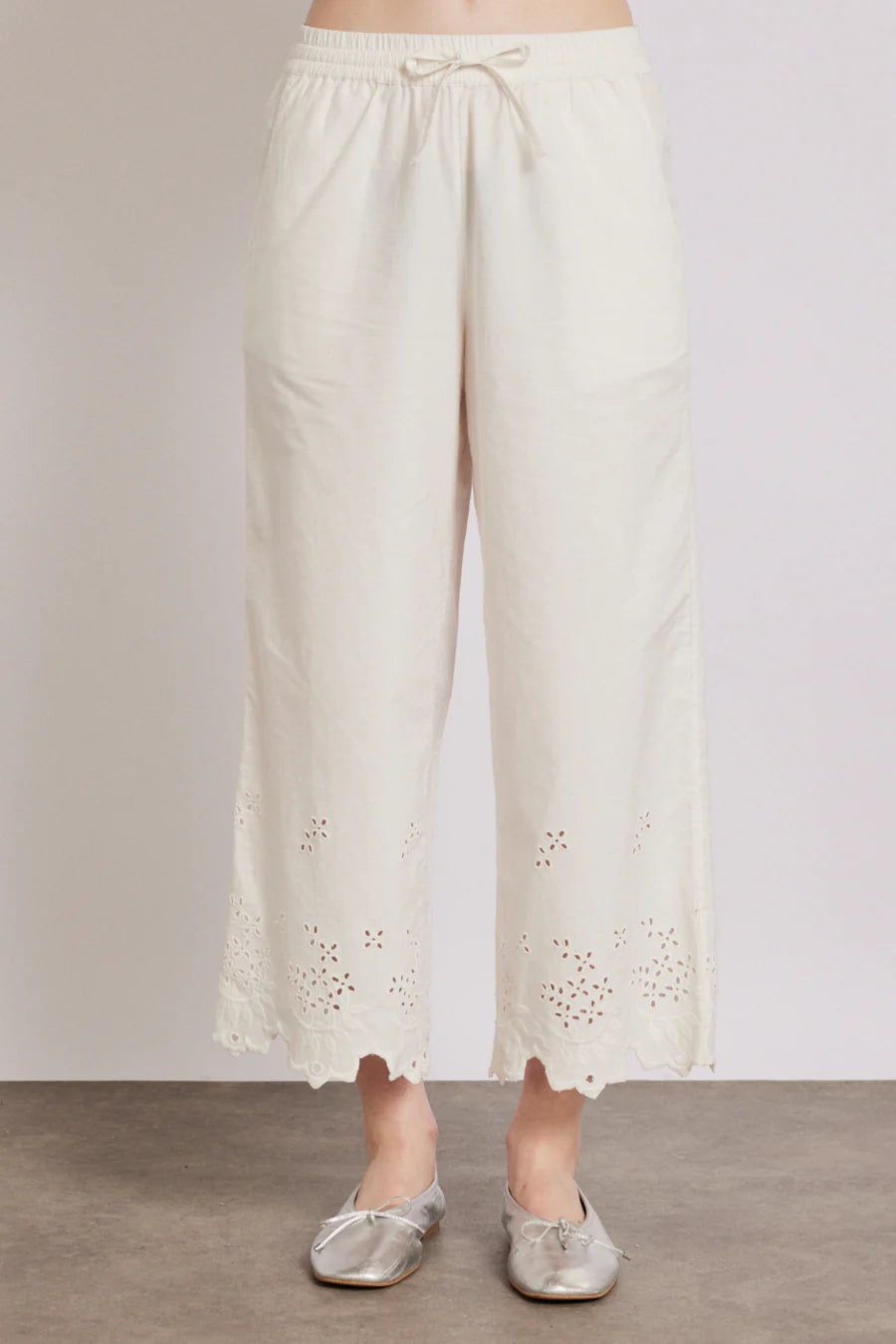 Lana Trousers White Broderie