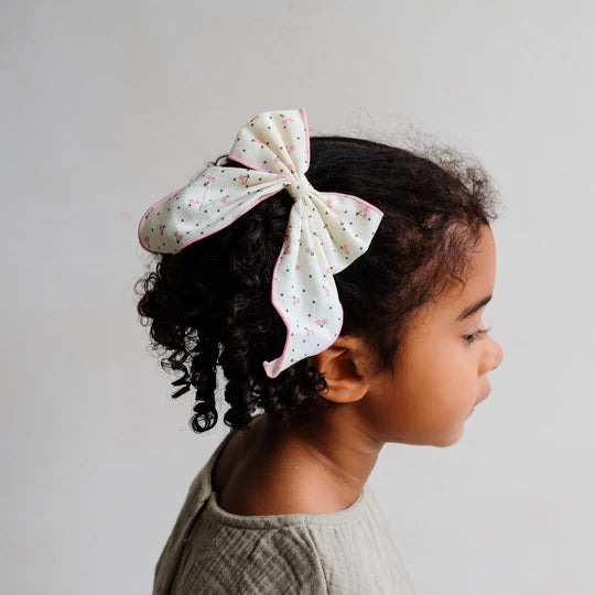 Cherry Print Oversized Bow