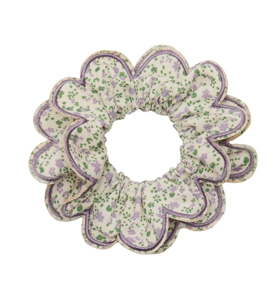 Floral Scalloped Scunchie