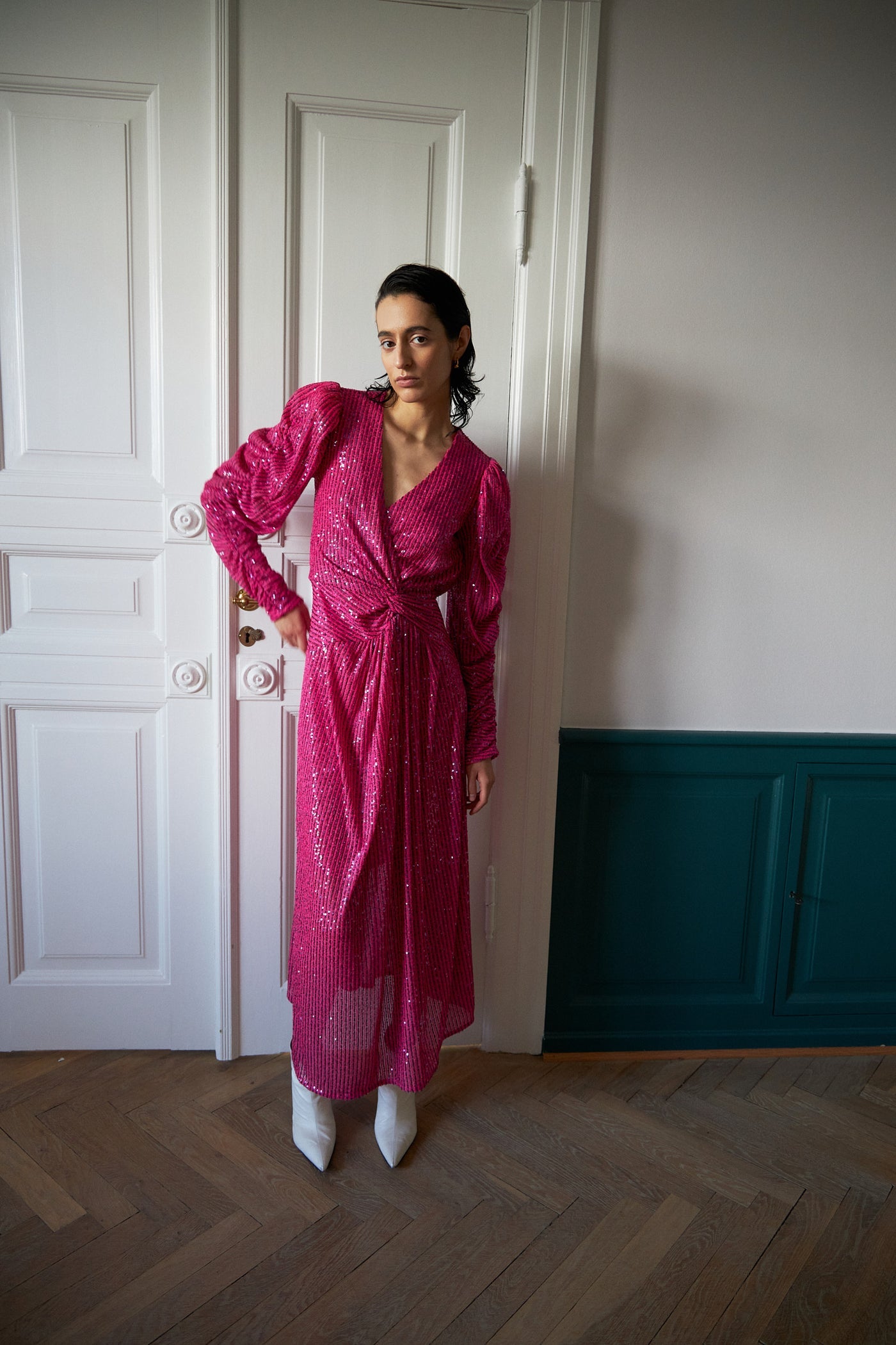 Midi Sequin Dress - Pink