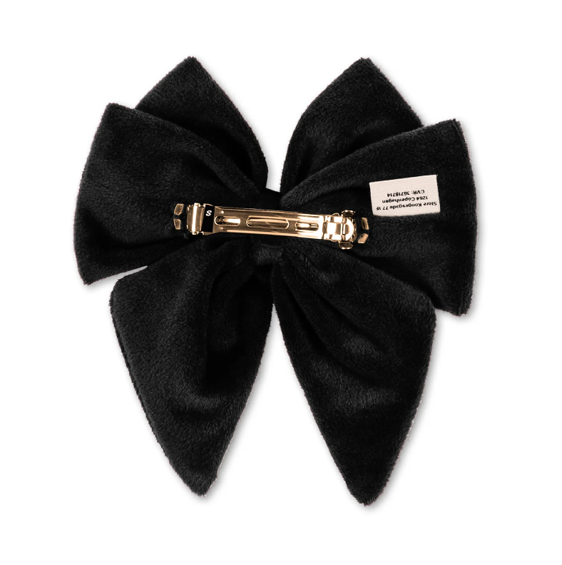 Velvet Bow Hair Clip - Black