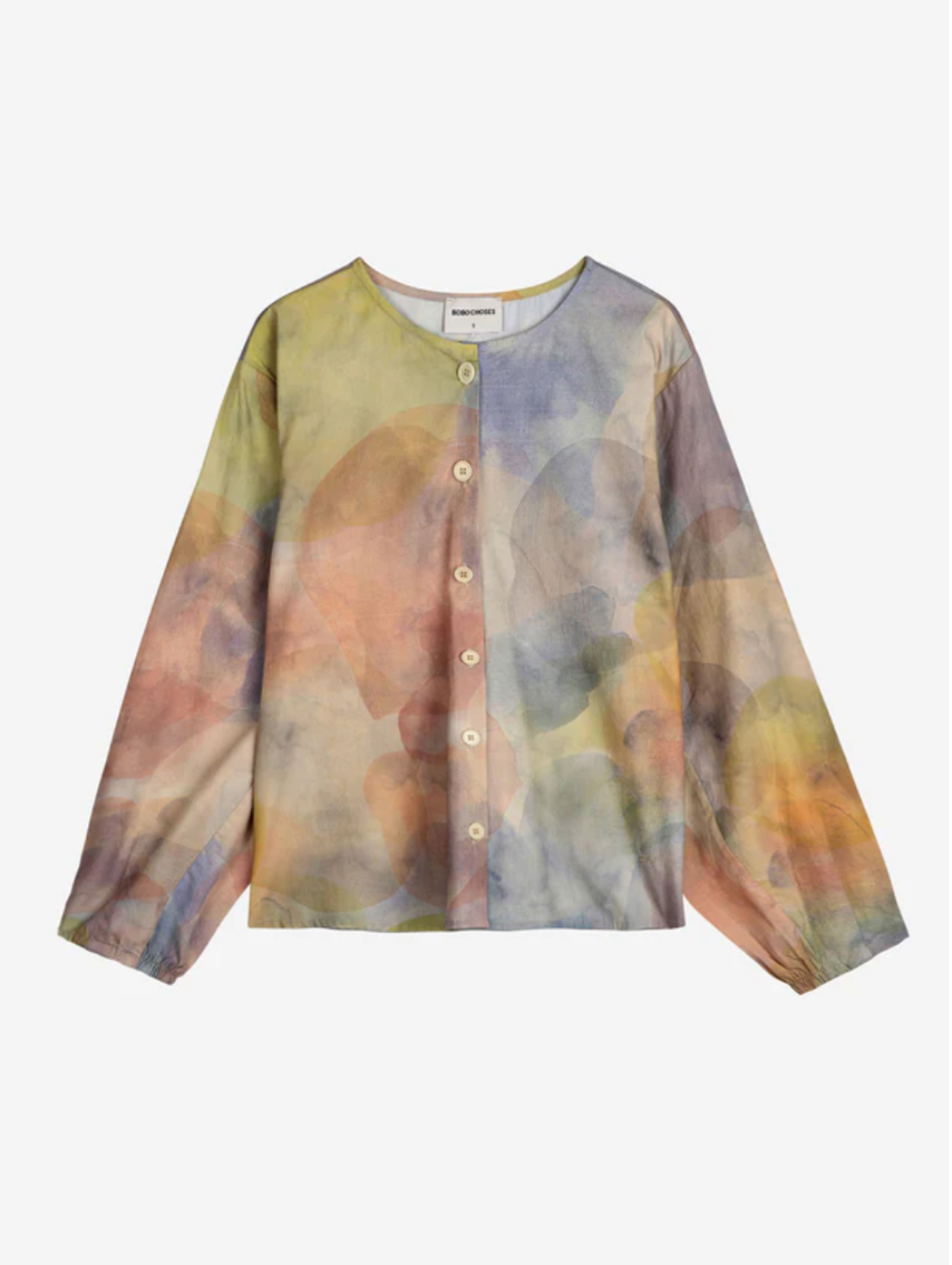 Skylight Print Collarless Blouse