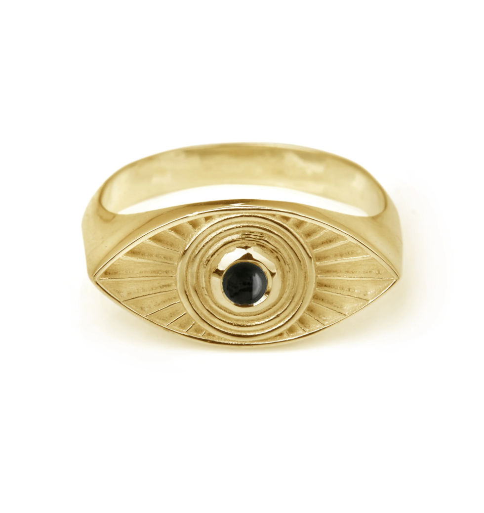 Rays Of Light Ring Gold - Black Onyx