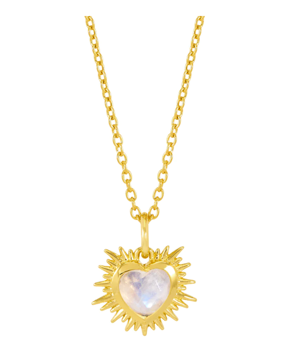 Rachel Jackson Electric Love Heart Necklace - Moonstone