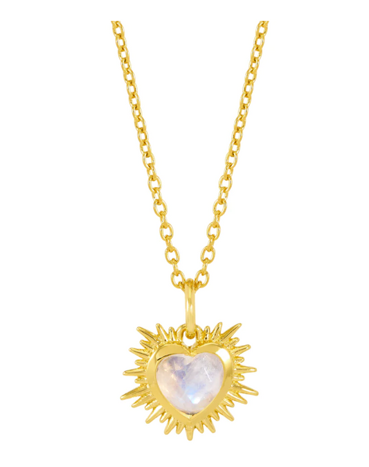 Electric Love Heart Necklace  -  Moonstone