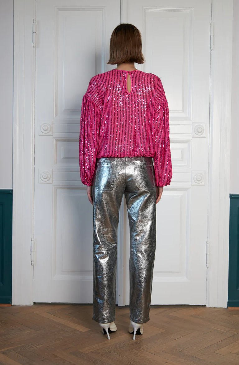 W ROTATES Sequin Blouse - Pink