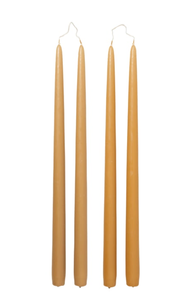 Smooth Tapered Candles - Golden Yellow