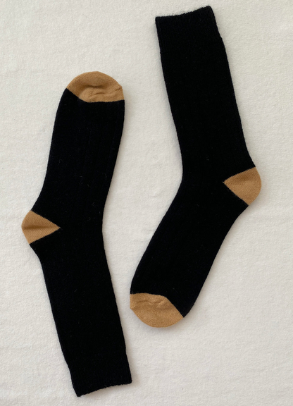 Extended Cashmere Sock - Black