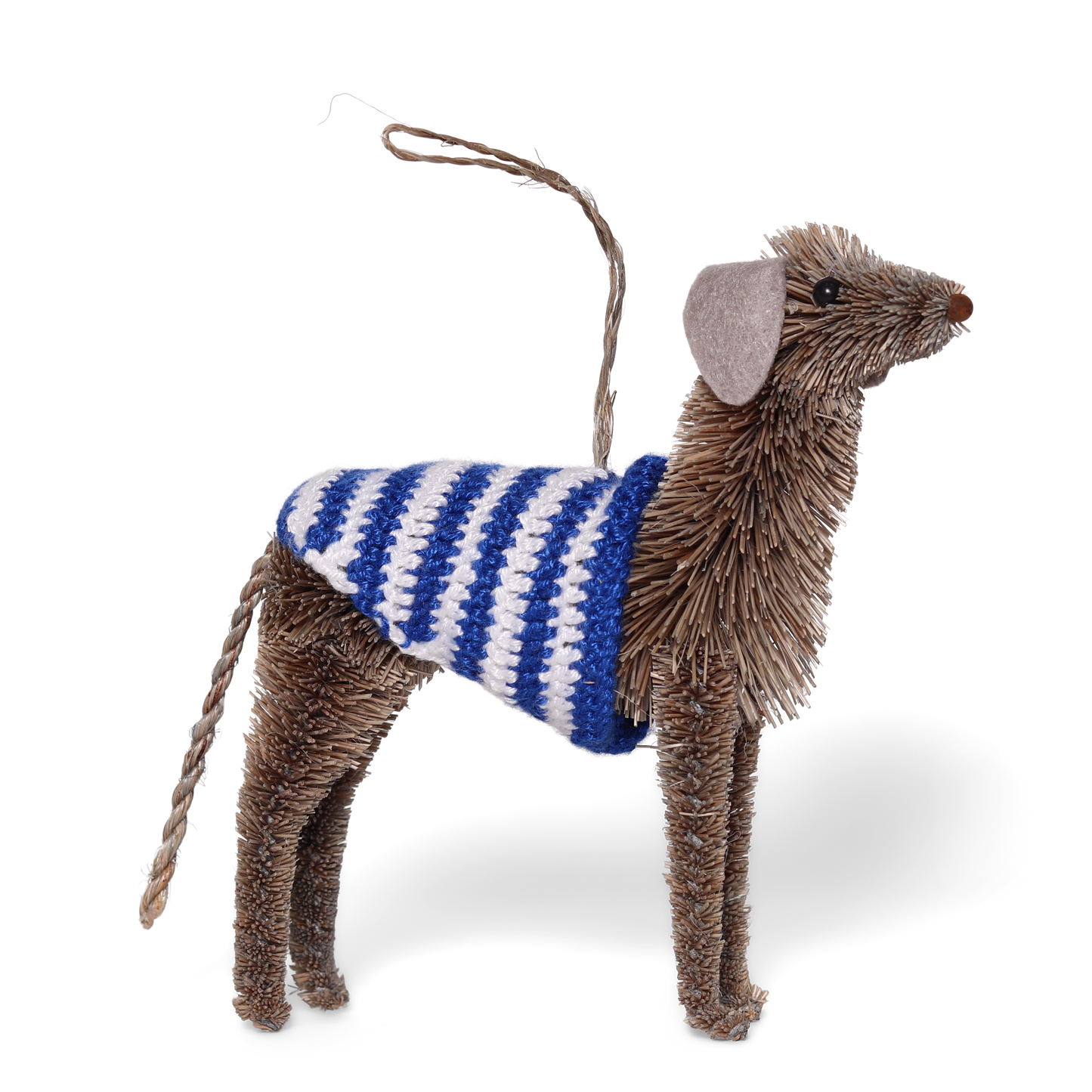 Bristle Grey Hound Decoration, 13cm