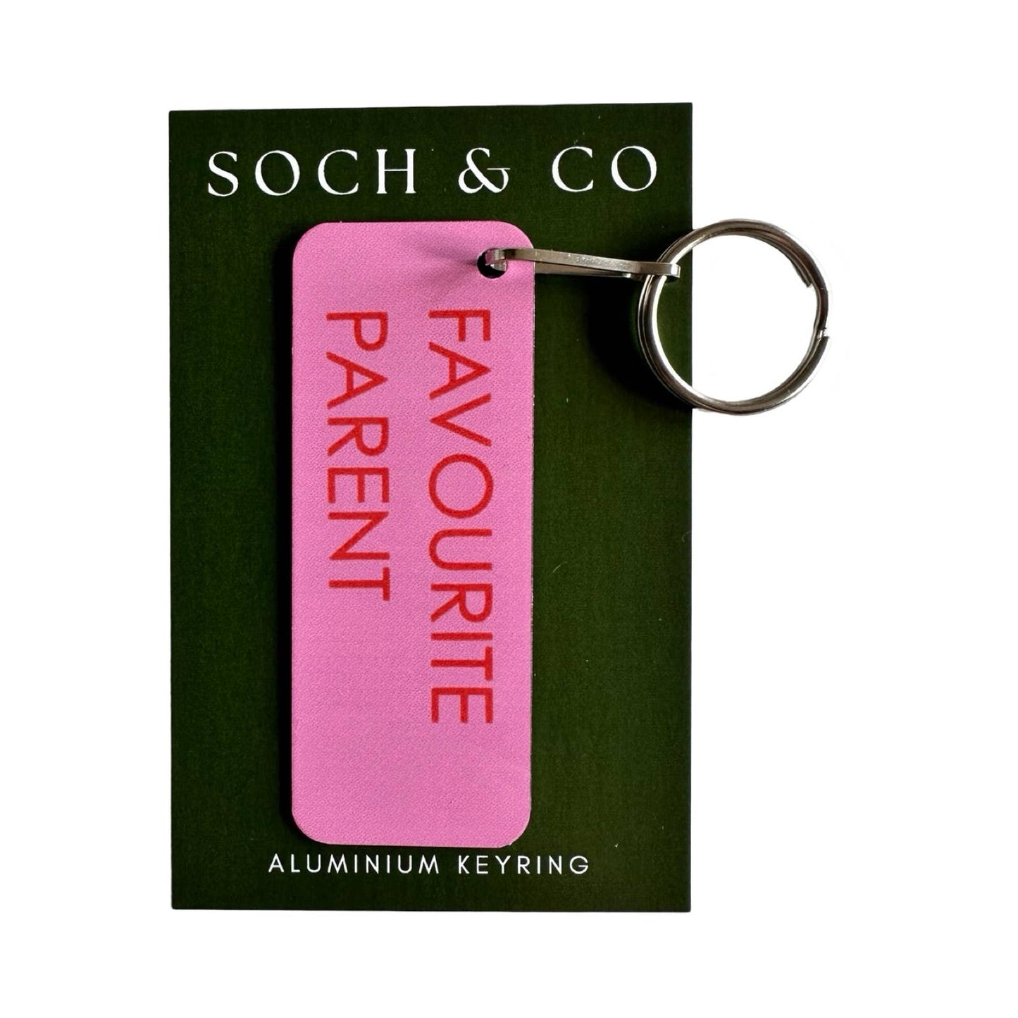 Favourite parent pink keyring